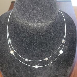 Elegant Silver Beaded Necklace